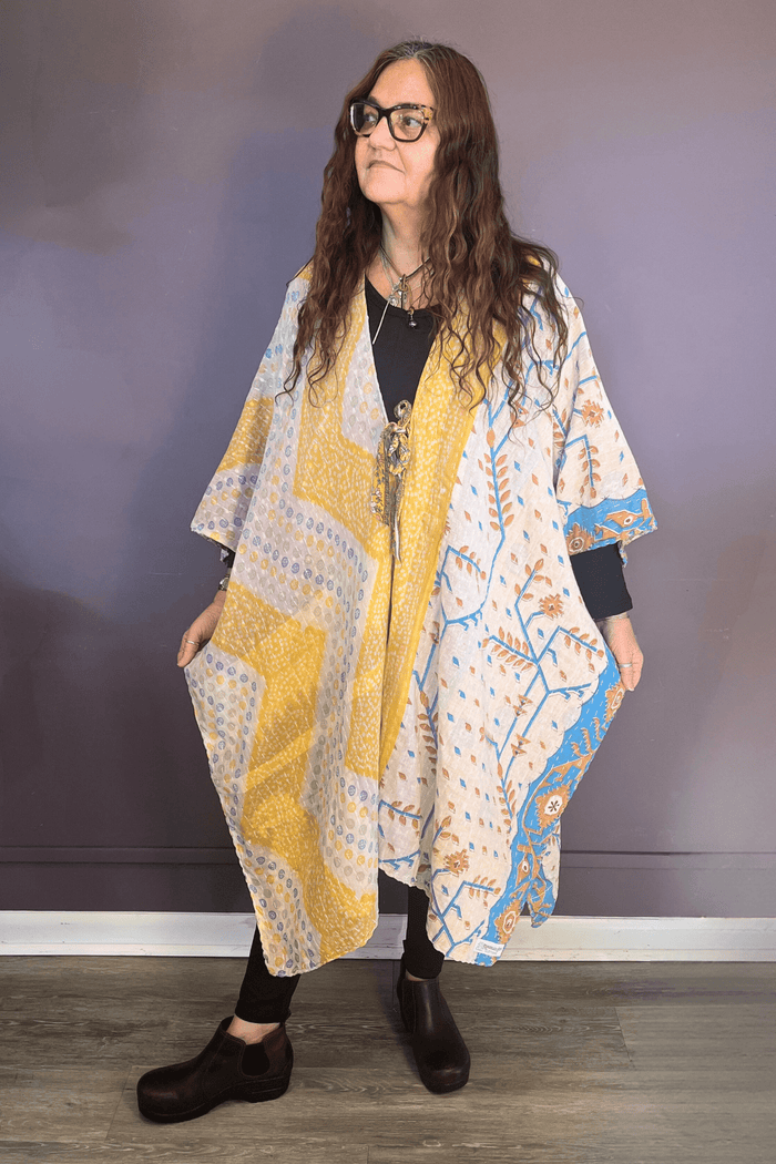 8. Long Reversible Kantha Jacket