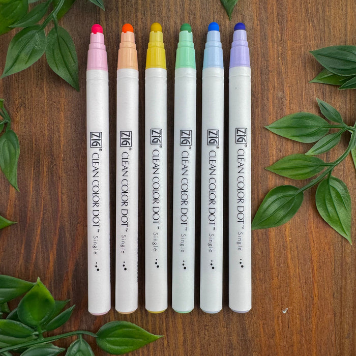 Kuretake Zig Clean Color Dot Markers - Mild (Set of 6) (Doorbuster)