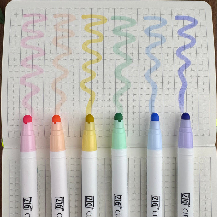 Kuretake Zig Clean Color Dot Markers - Mild (Set of 6) (Doorbuster)