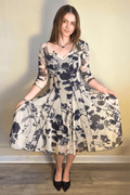 Addison Mesh Sleeve Tea Dress