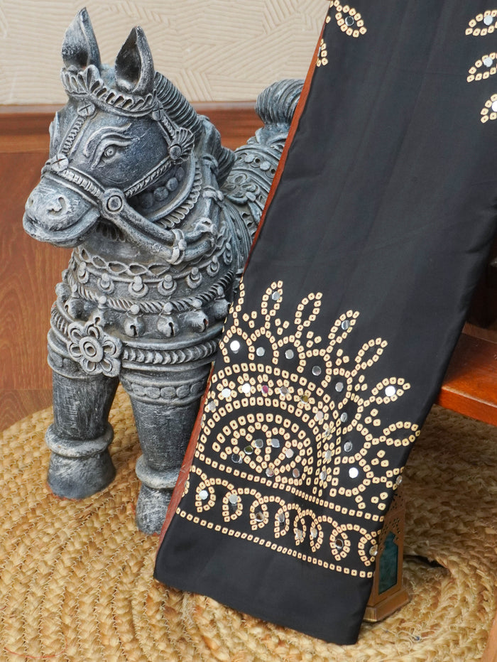 Ajrakh Printed Modal Silk Saree | TTDS3592