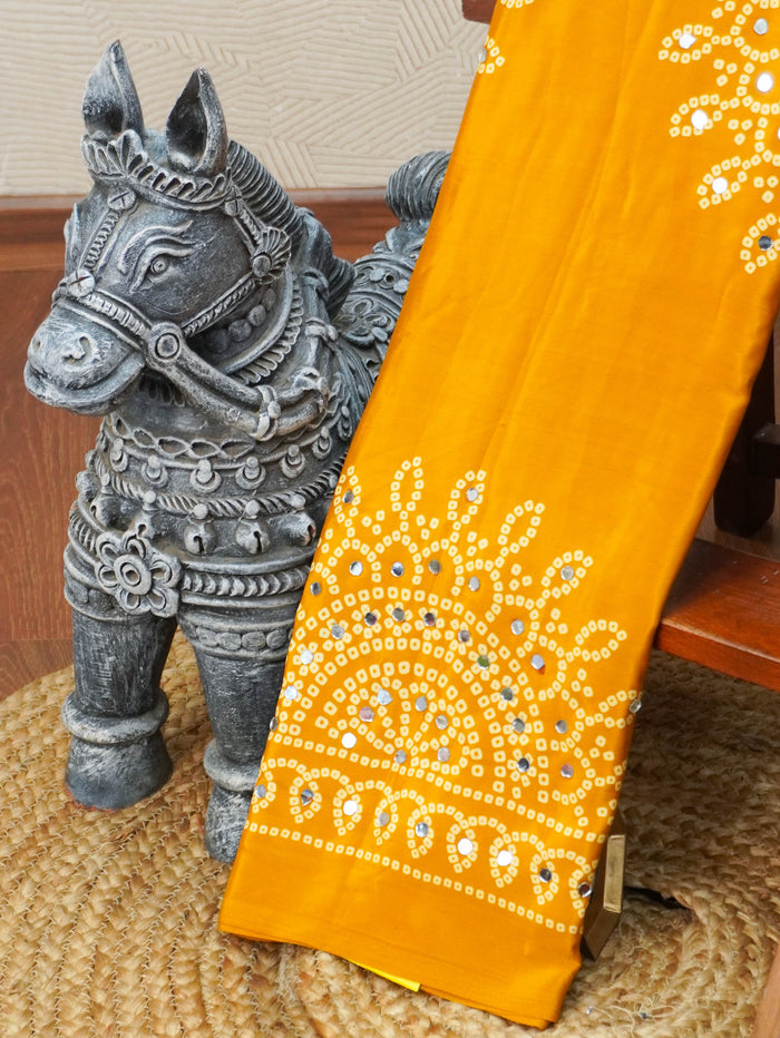 Ajrakh Printed Modal Silk Saree | TTDS3592