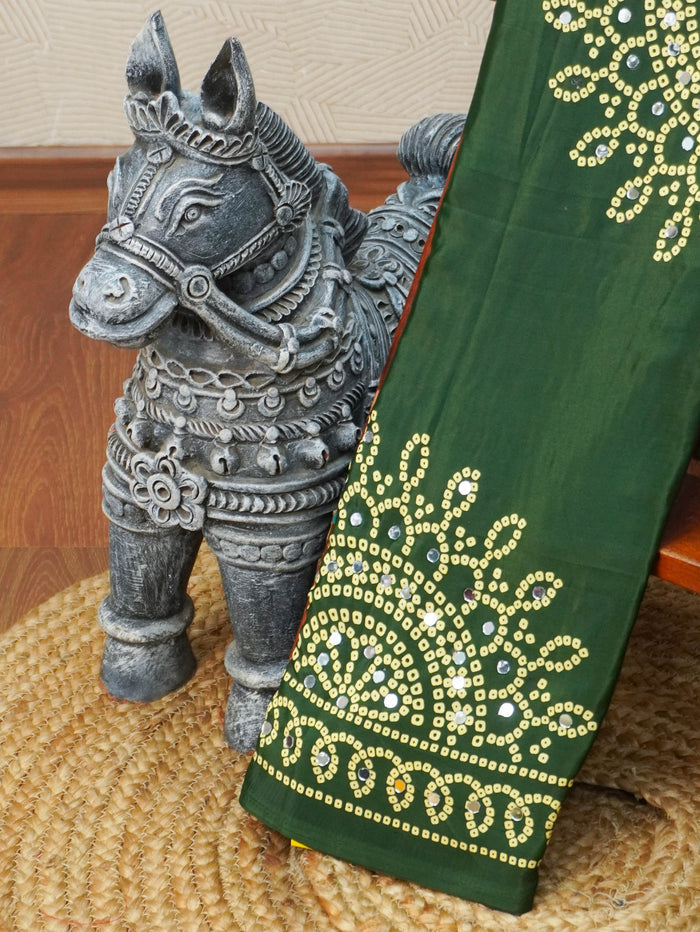 Ajrakh Printed Modal Silk Saree | TTDS3592
