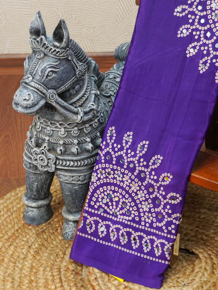 Ajrakh Printed Modal Silk Saree | TTDS3592