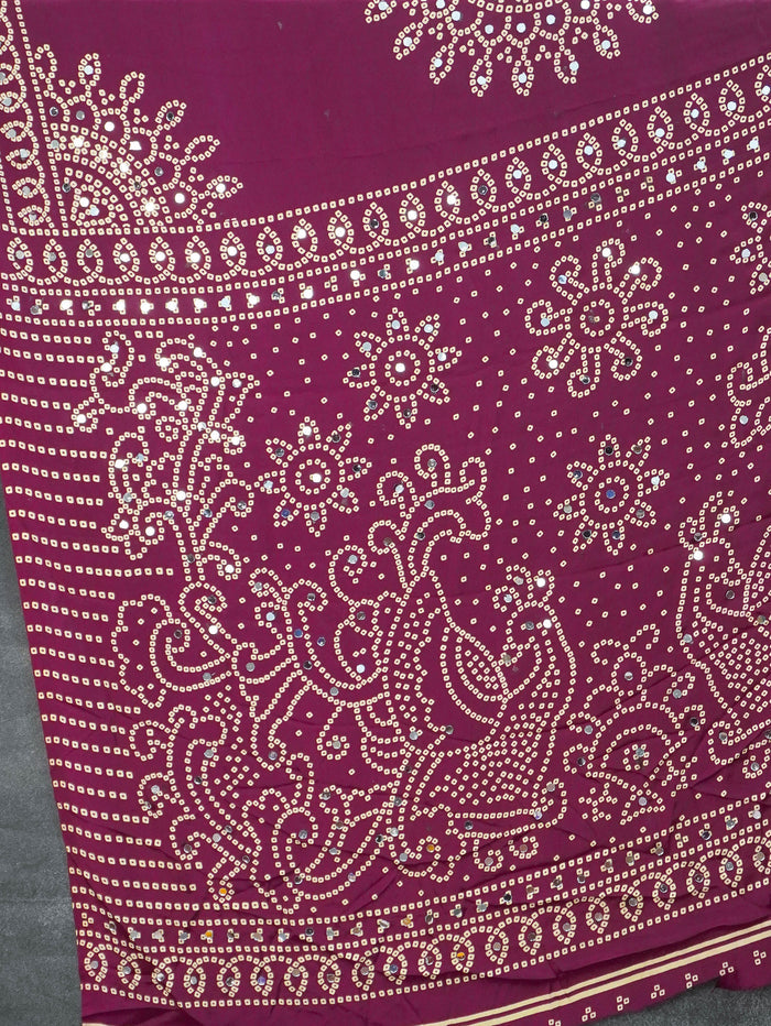 Ajrakh Printed Modal Silk Saree | TTDS3592