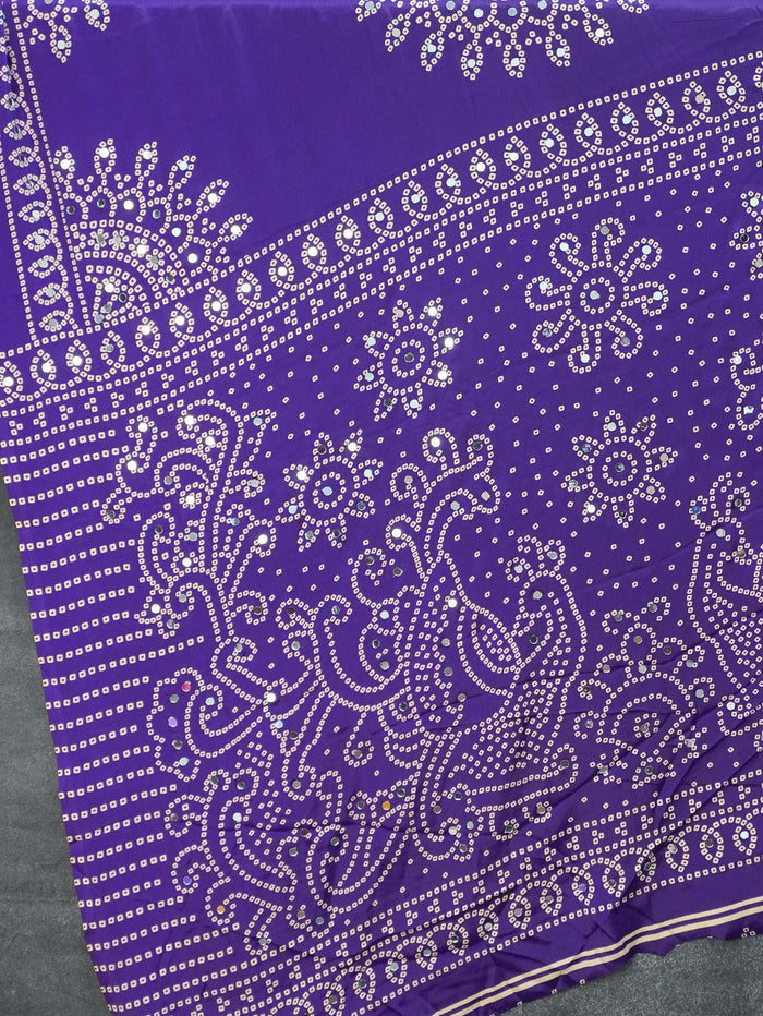 Ajrakh Printed Modal Silk Saree | TTDS3592