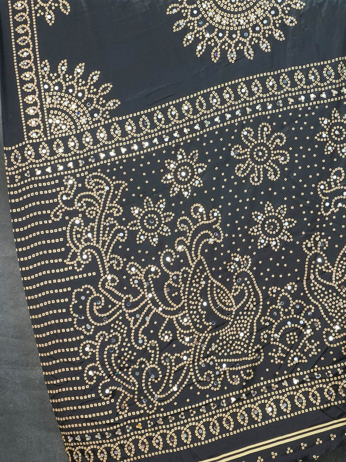 Ajrakh Printed Modal Silk Saree | TTDS3592