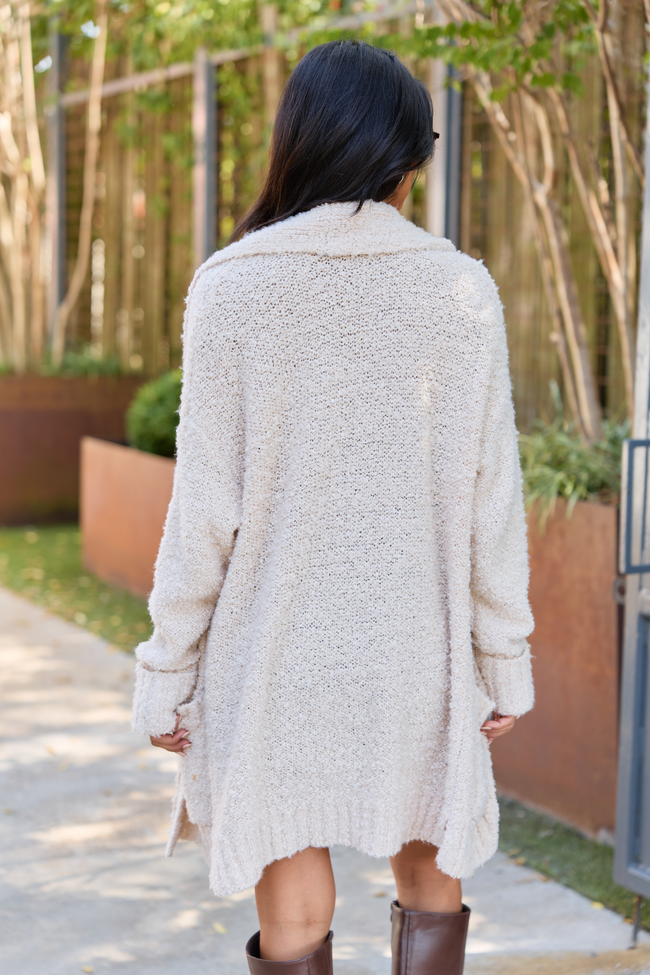 All Time Fav Beige Fuzzy Cardigan