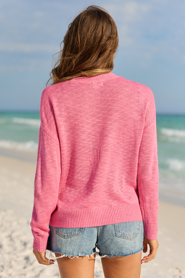 Are We There Yet Orange and Pink Vacay Sweater FINAL SALE