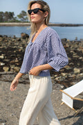 Artist Overshirt - Navy + White Seersucker Check