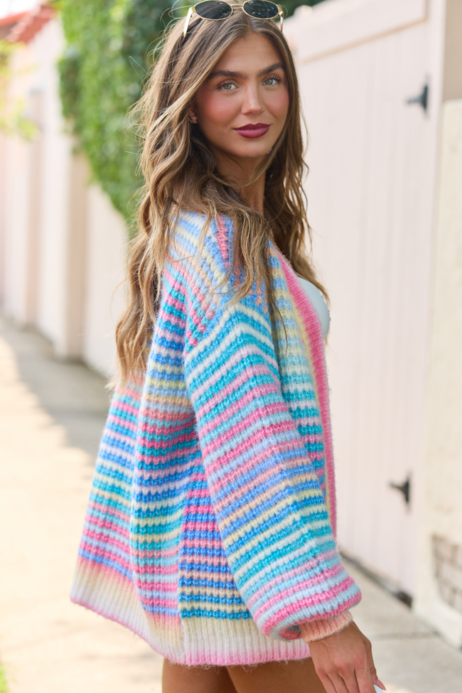 Authentic Affection Multi Striped Cardigan