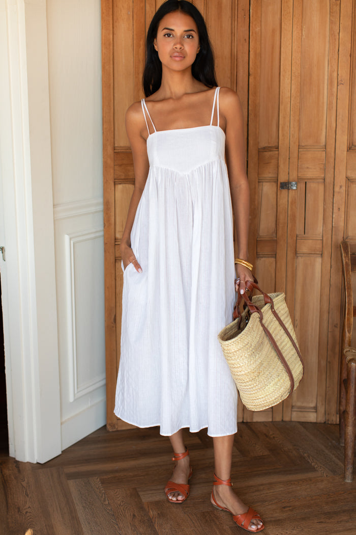 Baroque Maxi Sundress - Salt