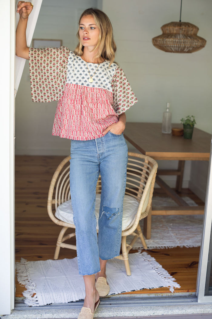 Basalie top - Patchwork Rosey Organic