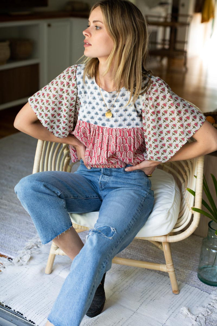 Basalie top - Patchwork Rosey Organic