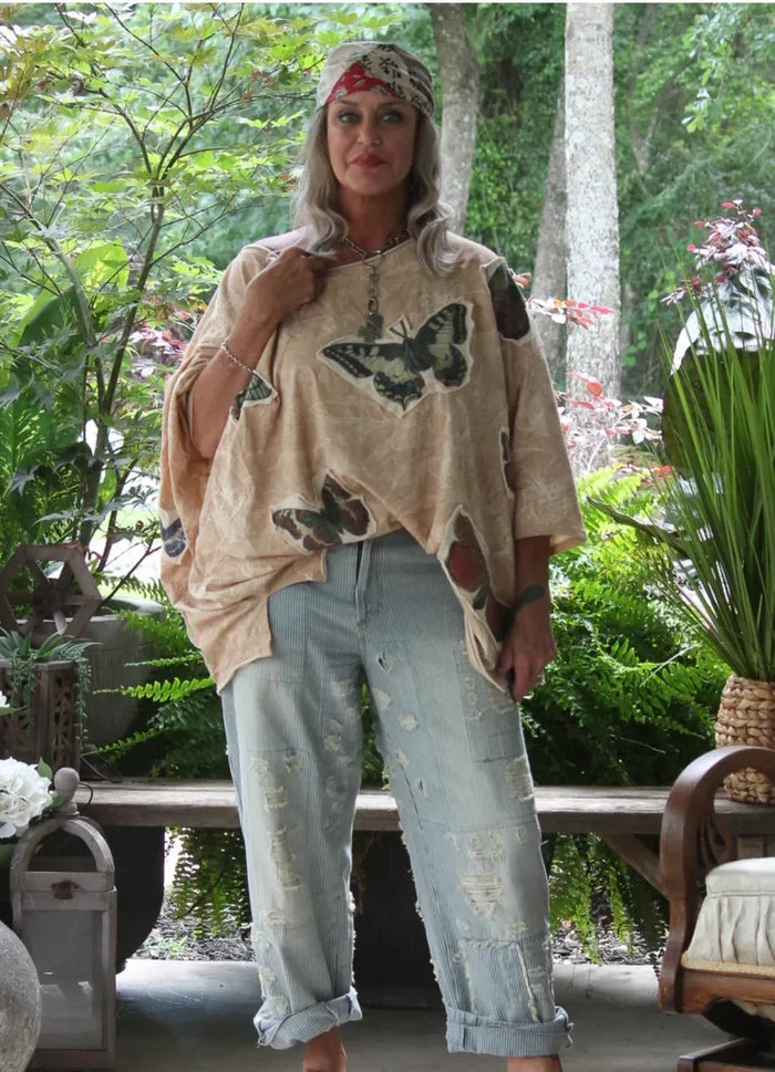 Be Free Top - Flutter By (Tan)