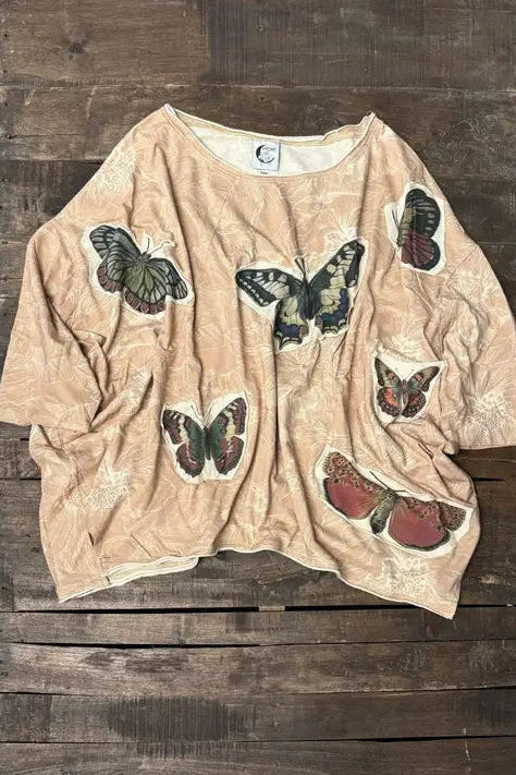 Be Free Top - Flutter By (Tan)