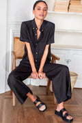 Beachy Pant - Jet Black Linen