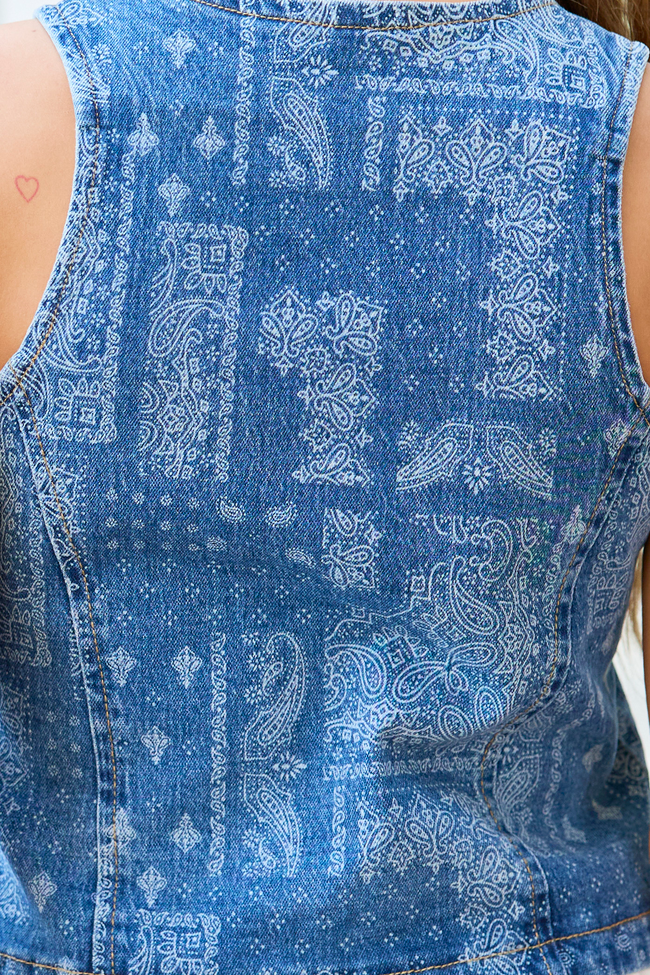 Beneath The Moon Bandana Printed Vest  FINAL SALE