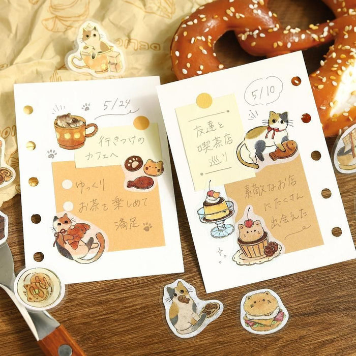 BGM Flake Stickers - Welcome Meow - Cafe Mikeneko