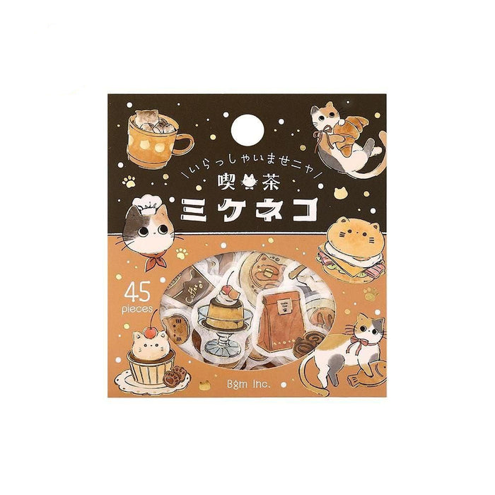 BGM Flake Stickers - Welcome Meow - Cafe Mikeneko