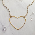 Big Heart Paperclip Chain Necklace