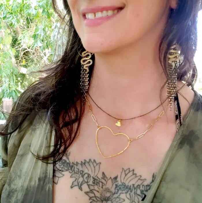 Big Heart Paperclip Chain Necklace