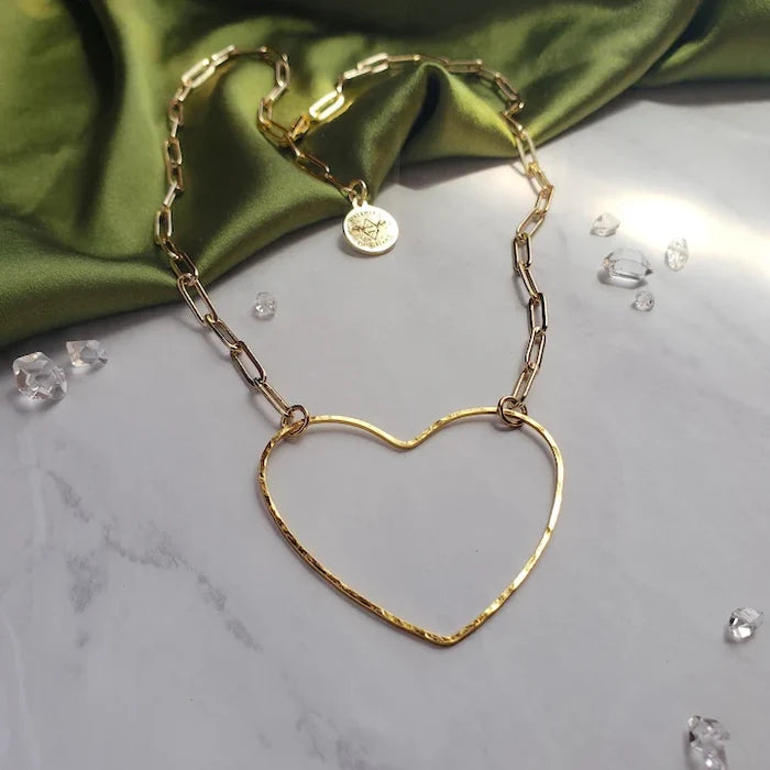 Big Heart Paperclip Chain Necklace