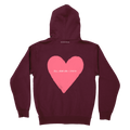 Big Heart Zip Hoodie - Maroon