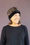 Black and Gray Reversible Pillbox Hat