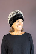 Black and Silver Reversible Pillbox Hat