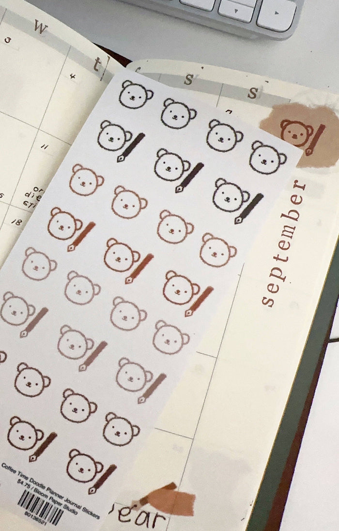 Bloom Paper Studio Bear Journals Doodle Planner Journal Stickers