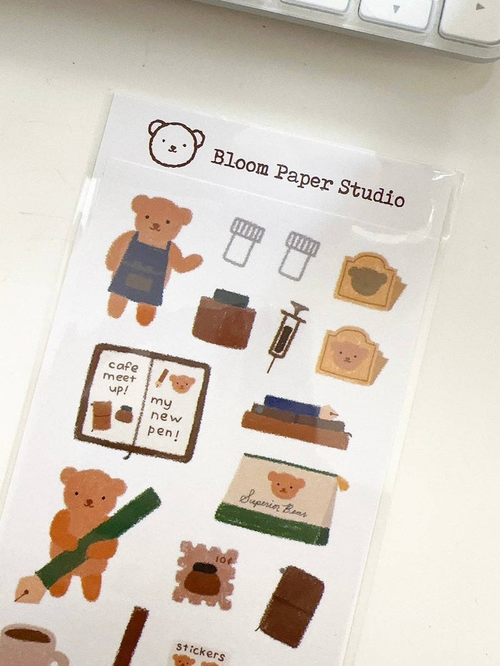 Bloom Paper Studio Bear's Stationery Planner Journal Stickers