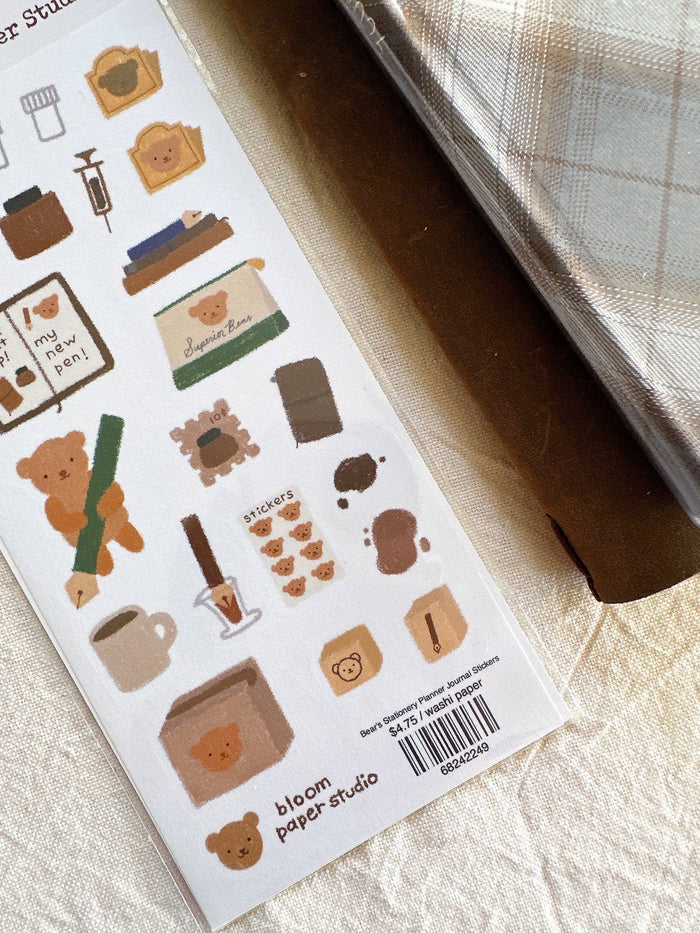 Bloom Paper Studio Bear's Stationery Planner Journal Stickers
