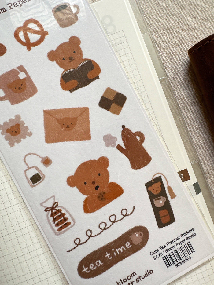 Bloom Paper Studio Cute Tea Planner Stickers