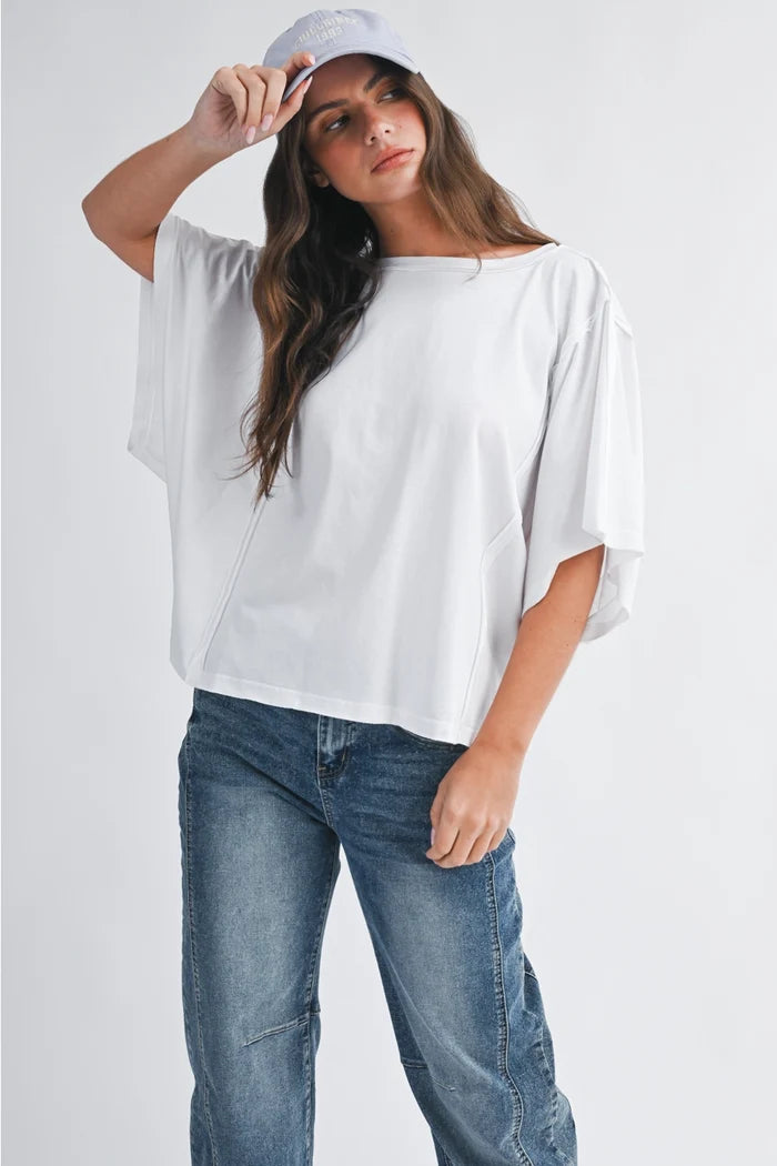 Boxy Dolman Short-Sleeve Top