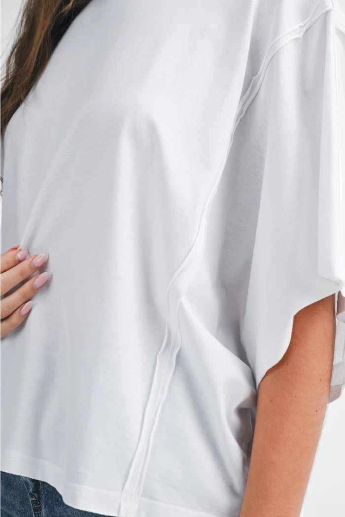 Boxy Dolman Short-Sleeve Top
