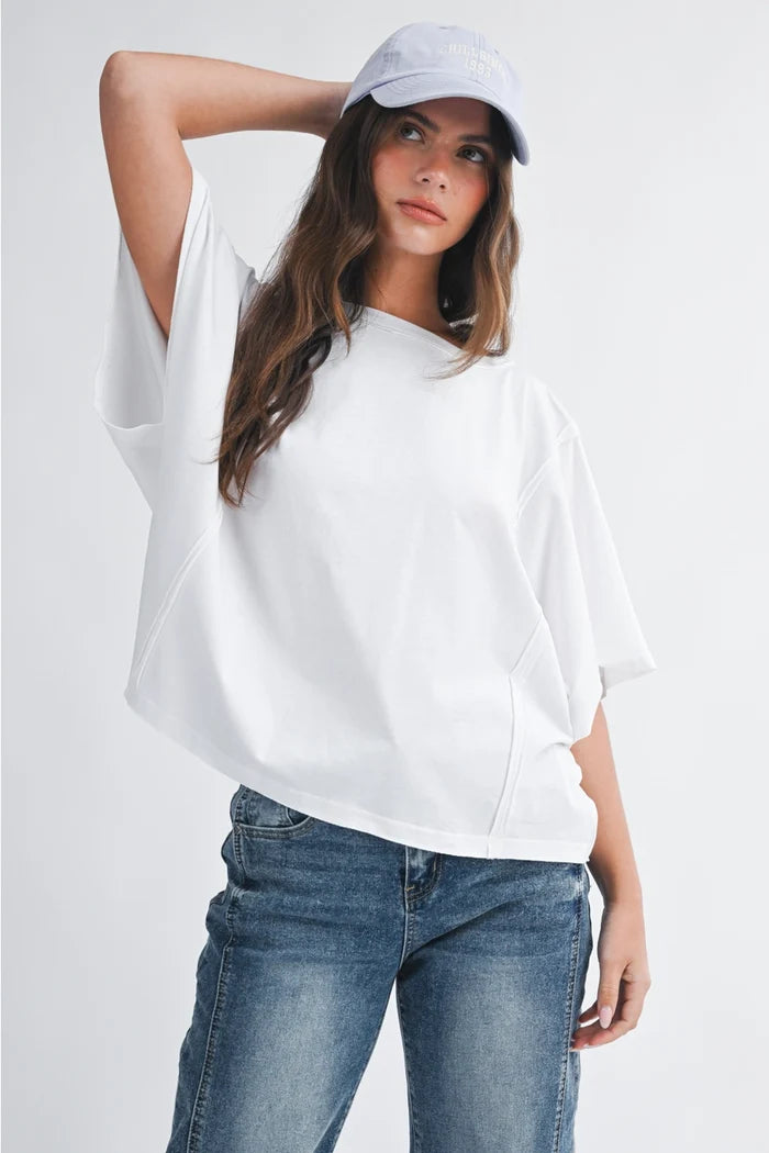 Boxy Dolman Short-Sleeve Top