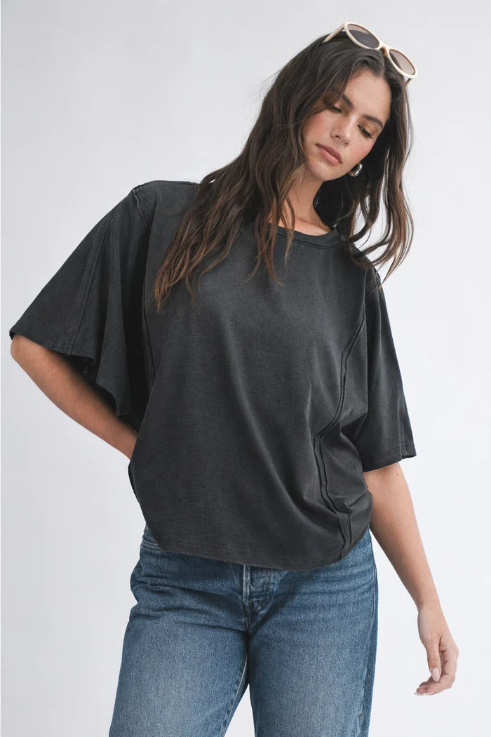 Boxy Dolman Short-Sleeve Top