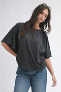 Boxy Dolman Short-Sleeve Top