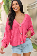 Breath Of Fresh Air Pink Textured Cardigan