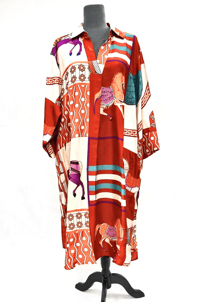 Brownprint Tunic Dress