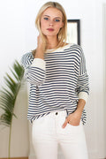 Carolyn Sweater - Navy Stripe Organic