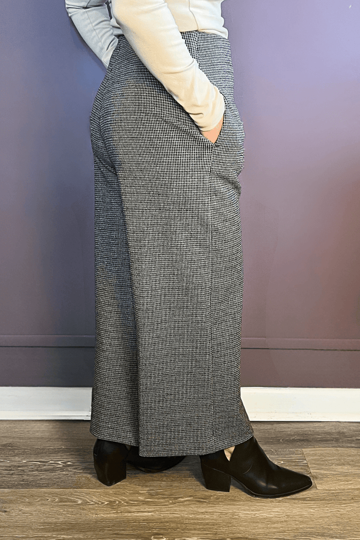 Check Wide Leg Pant