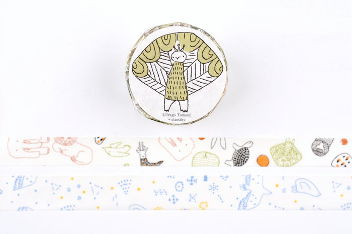 Classiky - Irago Tomomi Masking Tape - Beasts and Starlit Sky - Set of 2