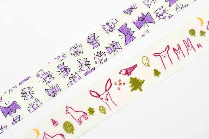 Classiky - Irago Tomomi Masking Tape - Forest and Butterfly - Set of 2