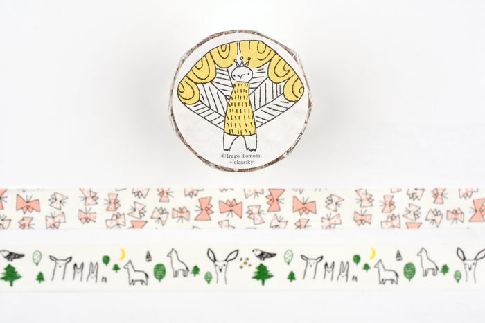 Classiky - Irago Tomomi Masking Tape - Forest and Butterfly - Set of 2