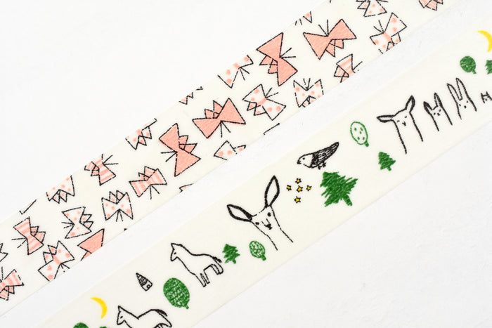 Classiky - Irago Tomomi Masking Tape - Forest and Butterfly - Set of 2