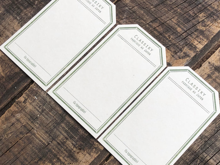 Classiky - Letterpress Label Card - Vintage Green
