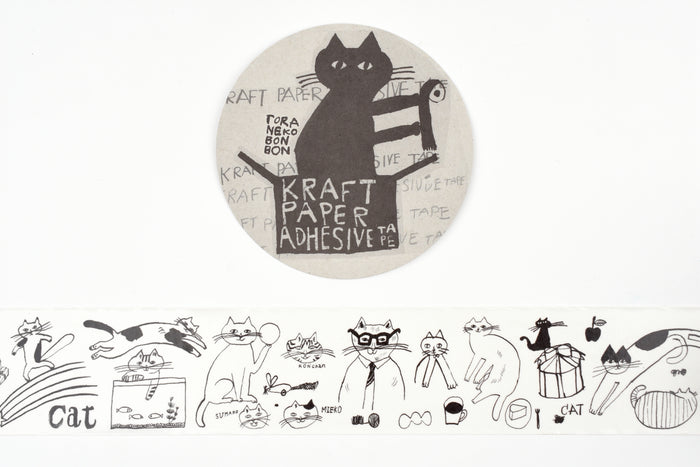 Classiky - Toraneko Bonbon Kraft Paper Adhesive Tape - Cat