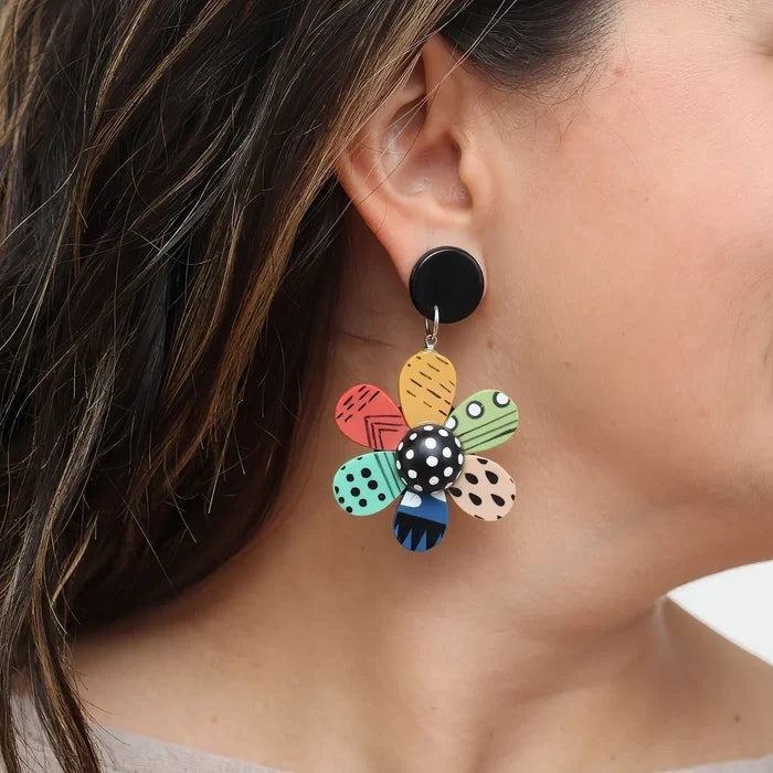Clip-On Garden Of Colors Flower Earring